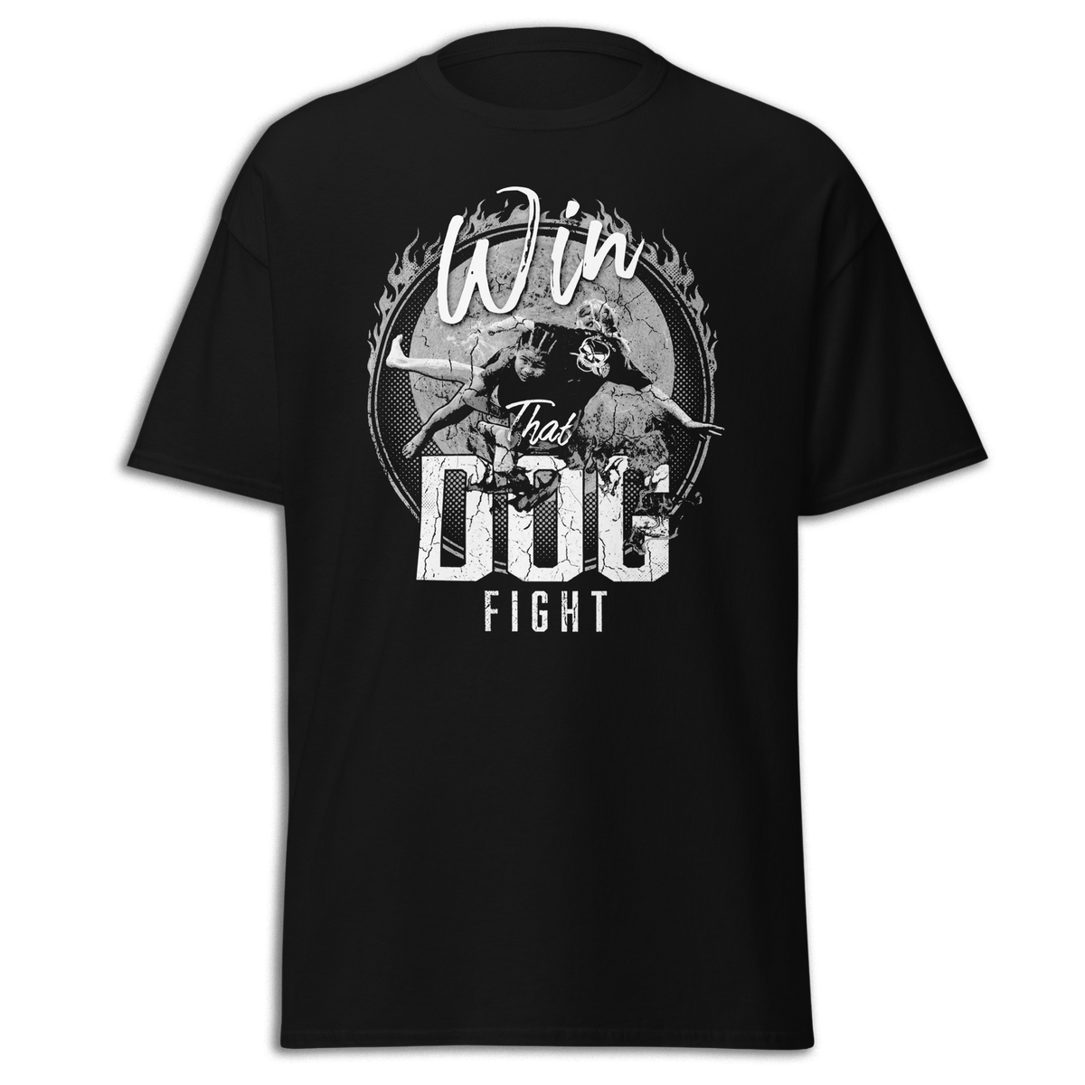ADULT - DOG FIGHT B&W TEE