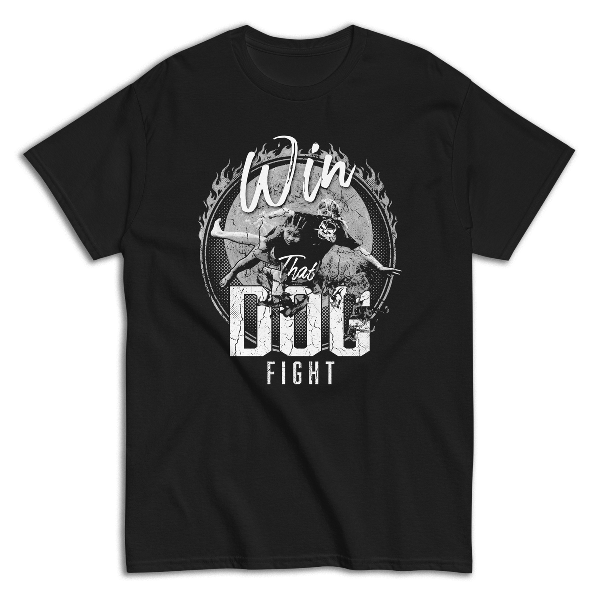 ADULT - DOG FIGHT B&W TEE